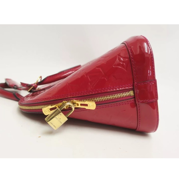 LOUIS VUITTON VERNIS PATENT LEATHER MONOGRAM ALMA GM RED GHW - Picture 5 of 13